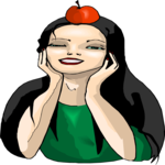 Woman with Apple 1 Clip Art