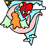 Angel Hammering Heart Clip Art