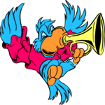 Horn Player - Parrot Clip Art