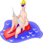 Floating on Raft 5 Clip Art