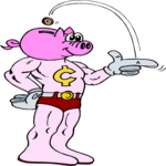 Piggy Bank - Super Hero Clip Art