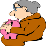 Woman & Piggy Bank Clip Art