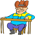 Cowboy Sitting 2 Clip Art