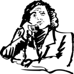 Woman on Phone 3 Clip Art