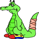 Alligator - Broken Tail Clip Art