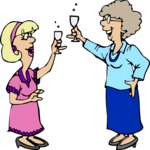 Women Toasting 1 Clip Art