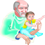 Baby on Lap Clip Art