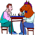 Playing Chess 2 Clip Art