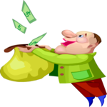 Man with Bag of Money 1 Clip Art