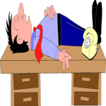 Man on Desk Clip Art