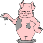 Pig in Mud 2 Clip Art