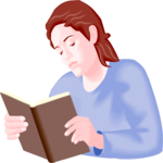 Girl Reading 1 Clip Art