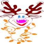 Reindeer & Lights Clip Art