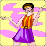 Woman in Skirt 4 Clip Art