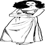 Woman in Negligee Clip Art