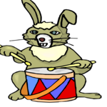 Drummer Rabbit Clip Art