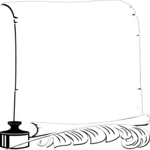 Quill & Scroll Frame 1 Clip Art