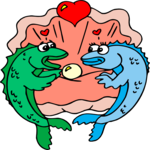 Fish in Love 2 Clip Art