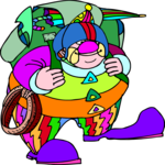 Clown Backpacking Clip Art