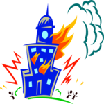 Building on Fire Clip Art