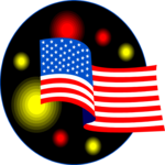 Flag & Fireworks 1 Clip Art