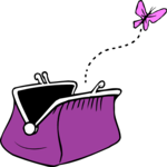 Purse & Moth Clip Art