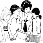 Teacher with Children Clip Art