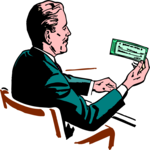 Man Holding Check 2 Clip Art