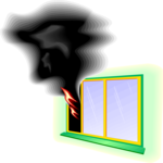 Burning Window 2 Clip Art