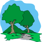 Mountain & Trees Clip Art