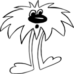 Fuzzy Head - Surprised Clip Art