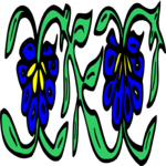 Flower Border 034 Clip Art