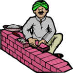 Brick Laying 07 Clip Art