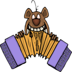 Chipmunk Eating Accordion Clip Art