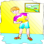 Boy Leaning Clip Art