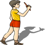 Boy with Stick 1 Clip Art