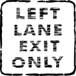 Left Lane Exit Only Clip Art