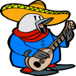 Guitarist - Penguin Clip Art