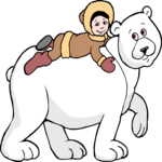 Polar Bear & Boy Clip Art