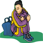 Girl Resting 2 Clip Art