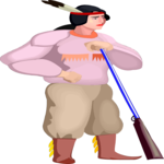 Native American & Rifle 2 Clip Art