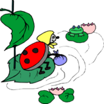 Ladybug on Leaf 1 Clip Art