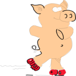 Pig Skating Clip Art