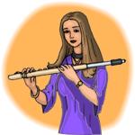 Flautist 07 Clip Art