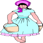 Woman with Baskets Clip Art