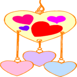 Heart Wind Chime Clip Art