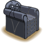 Armchair with Face 1 Clip Art