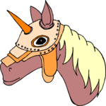 Horse & Horned Helmet Clip Art