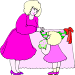 Girl Making Bouquet Clip Art