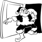 Santa Through Door Clip Art